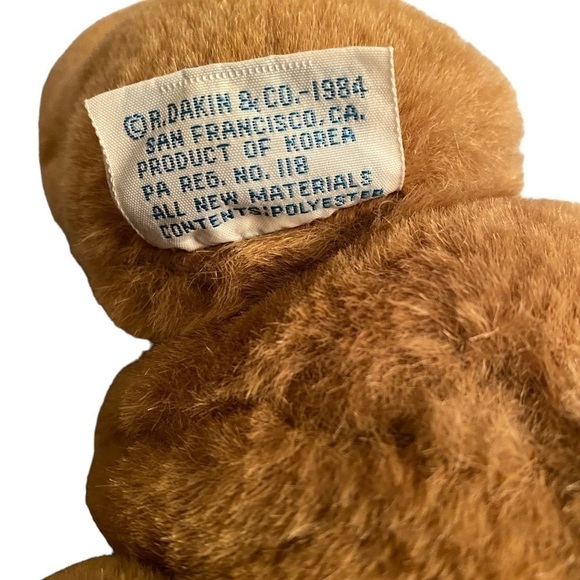 Vtg 1984 Dakin Christmas Bear Red & Green Plaid Plush Toy Rare! - Picture 6 of 6